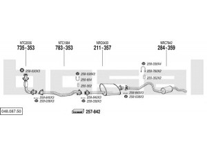 BOSAL 048.087.50 išmetimo sistema 
 Išmetimo sistema -> Išmetimo sistema, visa