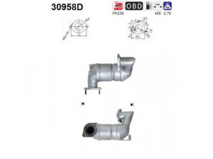 AS 30958D katalizatoriaus keitiklis 
 Išmetimo sistema -> Katalizatoriaus keitiklis
8200169763, 8200452186