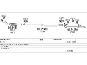 MTS C070259001197 išmetimo sistema 
 Išmetimo sistema -> Išmetimo sistema, visa