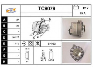 SNRA TC8079 kintamosios srovės generatorius