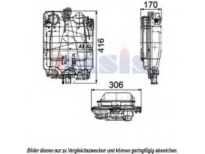 AKS DASIS 404000N išsiplėtimo bakelis, aušinimo skystis 
 Aušinimo sistema -> Radiatorius/alyvos aušintuvas -> Išsiplėtimo bakelis, variklio aušinimo skystis
41019640