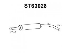 VENEPORTE ST63028 vidurinis duslintuvas 
 Išmetimo sistema -> Duslintuvas
6K6253409, 6K6253409H, 6K6253409J