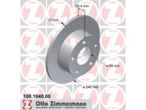 ZIMMERMANN 100.1040.00 stabdžių diskas 
 Stabdžių sistema -> Diskinis stabdys -> Stabdžių diskas
437 615 601