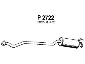 FENNO P2722 vidurinis duslintuvas 
 Išmetimo sistema -> Duslintuvas
18220-S6DE02