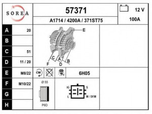 EAI 57371 kintamosios srovės generatorius
270600T020, 270600T021, 2706037010