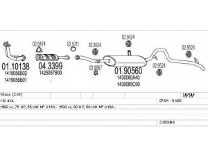 MTS C350064004923 išmetimo sistema 
 Išmetimo sistema -> Išmetimo sistema, visa