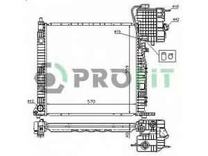 PROFIT PR 3560A1 radiatorius, variklio aušinimas 
 Aušinimo sistema -> Radiatorius/alyvos aušintuvas -> Radiatorius/dalys
6385011601, 6385012701, 6385013001
