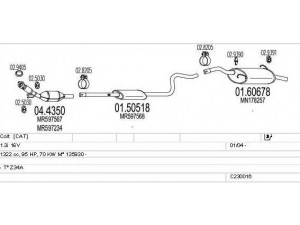 MTS C230016004652 išmetimo sistema 
 Išmetimo sistema -> Išmetimo sistema, visa
