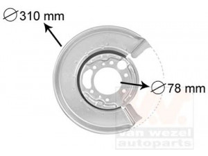 VAN WEZEL 3075374 apsauginis skydas, stabdžių diskas 
 Stabdžių sistema -> Diskinis stabdys -> Stabdžių dalys/priedai
4614230220, 9014201144, A4614230220