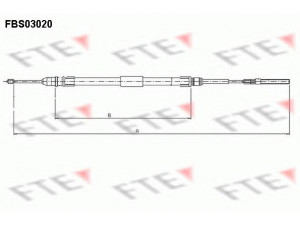 FTE FBS03020 trosas, stovėjimo stabdys 
 Stabdžių sistema -> Valdymo svirtys/trosai
34 41 1 165 021