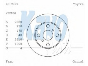 KAVO PARTS BR-9369 stabdžių diskas 
 Dviratė transporto priemonės -> Stabdžių sistema -> Stabdžių diskai / priedai
4351220260