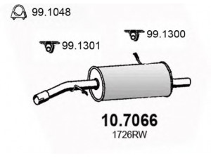ASSO 10.7066 galinis duslintuvas 
 Išmetimo sistema -> Duslintuvas
1726RW, 1726XP, 1726YK, 1726ZJ