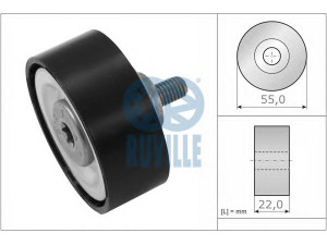 RUVILLE 57600 kreipiantysis skriemulys, V formos rumbuotas diržas 
 Diržinė pavara -> V formos rumbuotas diržas/komplektas -> Laisvasis/kreipiamasis skriemulys
11 28 7 823 380, 16630-WA010