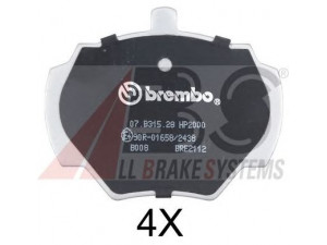 A.B.S. 36125S stabdžių trinkelių rinkinys, diskinis stabdys 
 Techninės priežiūros dalys -> Papildomas remontas
RTC3164, GBP266, GBP271, RTC 6591