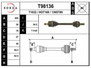 EAI T98136 kardaninis velenas 
 Ratų pavara -> Kardaninis velenas