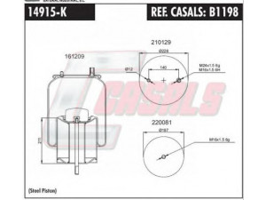 CASALS B1198 dėklas, pneumatinė pakaba 
 Pakaba -> Pneumatinė pakaba
MLF7057, 5010294309, 7421978500