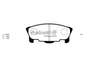 ASHUKI D091-30 stabdžių trinkelių rinkinys, diskinis stabdys 
 Techninės priežiūros dalys -> Papildomas remontas
04491-87210, 04491-87215, 04491-87219