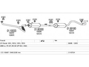 MTS C110724002907 išmetimo sistema 
 Išmetimo sistema -> Išmetimo sistema, visa