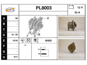 SNRA PL8003 kintamosios srovės generatorius 
 Elektros įranga -> Kint. sr. generatorius/dalys -> Kintamosios srovės generatorius
4224325, 4257074, 4275283, 4474752