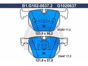 GALFER B1.G102-0637.2 stabdžių trinkelių rinkinys, diskinis stabdys 
 Techninės priežiūros dalys -> Papildomas remontas
34 21 6 753 850, 34 21 6 758 870