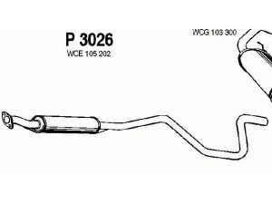 FENNO P3026 vidurinis duslintuvas 
 Išmetimo sistema -> Duslintuvas
WCE105202