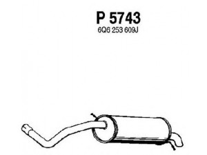 FENNO P5743 galinis duslintuvas 
 Išmetimo sistema -> Duslintuvas
6Q6253609J, 6Q6253609J, 6Q6253609J