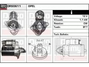 DELCO REMY DRS0611 starteris 
 Elektros įranga -> Starterio sistema -> Starteris
1202217, 55578921