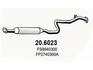 ASSO 20.6023 vidurinis duslintuvas 
 Išmetimo sistema -> Duslintuvas
FP2740300, FP2740300A, FS9940300