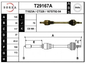 EAI T29167A kardaninis velenas 
 Ratų pavara -> Kardaninis velenas
3272AN