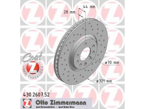 ZIMMERMANN 430.2607.52 stabdžių diskas 
 Stabdžių sistema -> Diskinis stabdys -> Stabdžių diskas
569 017, 93 185 817