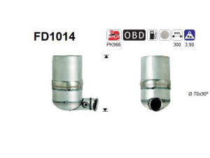 AS FD1014 suodžių / kietųjų dalelių filtras, išmetimo sistema 
 Išmetimo sistema -> Suodžių/dalelių filtras
1731EP, 1731JT, 1731QJ, 174016