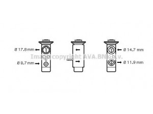 AVA QUALITY COOLING BW1089 išsiplėtimo vožtuvas, oro kondicionavimas 
 Oro kondicionavimas -> Vožtuvai
64116981454, 64118369257, 64118371459