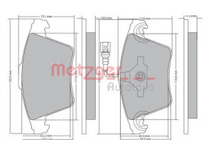 METZGER 1170422 stabdžių trinkelių rinkinys, diskinis stabdys 
 Techninės priežiūros dalys -> Papildomas remontas
7H0 698 151 A