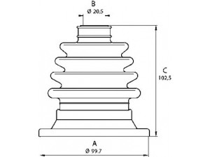 OPEN PARTS SJK7001.00 gofruotoji membrana, kardaninis velenas 
 Ratų pavara -> Gofruotoji membrana
191498201, 191498201B, 191498201C