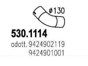 ASSO 530.1114 išleidimo kolektorius 
 Išmetimo sistema -> Išmetimo vamzdžiai
9424901001, 9424902119