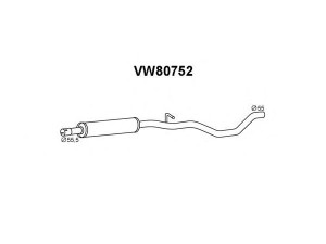 VENEPORTE VW80752 priekinis duslintuvas 
 Išmetimo sistema -> Duslintuvas
3C0253209C, 3C0253209G
