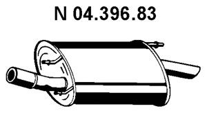 EBERSPÄCHER 04.396.83 galinis duslintuvas 
 Išmetimo sistema -> Duslintuvas
1 003 900, 1 015 801, 1 054 593