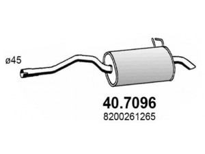 ASSO 40.7096 galinis duslintuvas 
 Išmetimo sistema -> Duslintuvas
7700314324, 8200261265