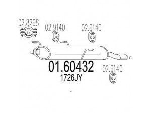 MTS 01.60432 galinis duslintuvas 
 Išmetimo sistema -> Duslintuvas
1726JY