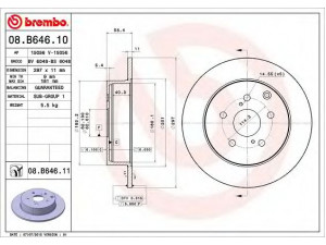 BREMBO 08.B646.10 stabdžių diskas 
 Stabdžių sistema -> Diskinis stabdys -> Stabdžių diskas
424310F020