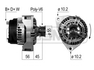 ERA 210052 kintamosios srovės generatorius 
 Elektros įranga -> Kint. sr. generatorius/dalys -> Kintamosios srovės generatorius
009 154 30 02, 009 154 35 02, 009 154 58 02