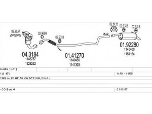 MTS C110157003868 išmetimo sistema 
 Išmetimo sistema -> Išmetimo sistema, visa