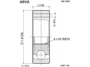 ASVA VW-1001 jungčių komplektas, kardaninis velenas 
 Ratų pavara -> Sujungimai/komplektas
211598101, 251598101, 25159810X