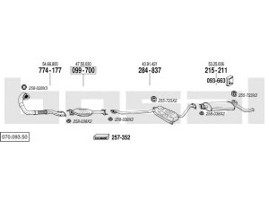 BOSAL 070.093.50 išmetimo sistema 
 Išmetimo sistema -> Išmetimo sistema, visa