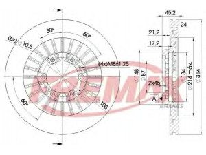 FREMAX BD-7043 stabdžių diskas 
 Stabdžių sistema -> Diskinis stabdys -> Stabdžių diskas
MB699716