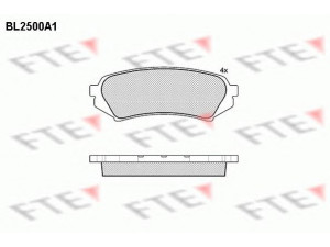FTE BL2500A1 stabdžių trinkelių rinkinys, diskinis stabdys 
 Techninės priežiūros dalys -> Papildomas remontas
04466-60030, 04466-60070, 04466-60110