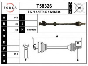EAI T58326 kardaninis velenas 
 Ratų pavara -> Kardaninis velenas