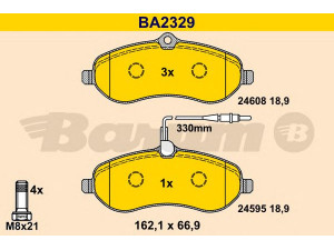 BARUM BA2329 stabdžių trinkelių rinkinys, diskinis stabdys 
 Techninės priežiūros dalys -> Papildomas remontas
16 118 398 80, 4253 64, 4253 66