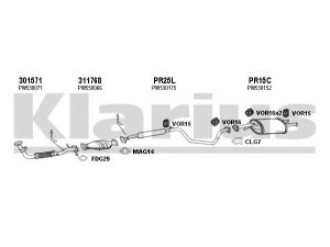 KLARIUS 700034U išmetimo sistema 
 Išmetimo sistema -> Išmetimo sistema, visa