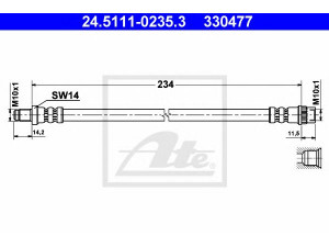 ATE 24.5111-0235.3 stabdžių žarnelė 
 Stabdžių sistema -> Stabdžių žarnelės
4806 41, 4806 48